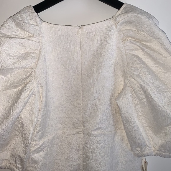Bardot | Marnie Mini Dress Puff Sleeve in Ivory Size M - Picture 13 of 14